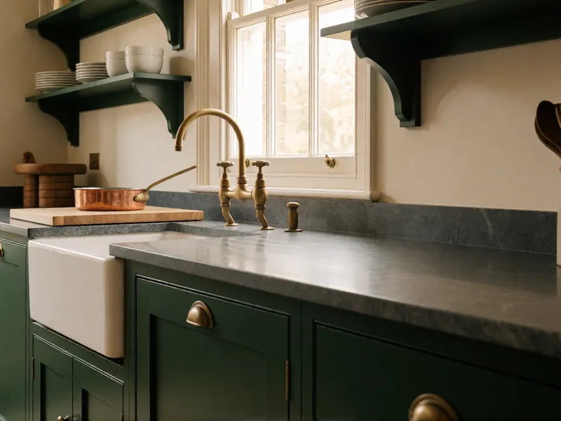 The parlour apartment's kitchen, the larger of the house's two kitchens