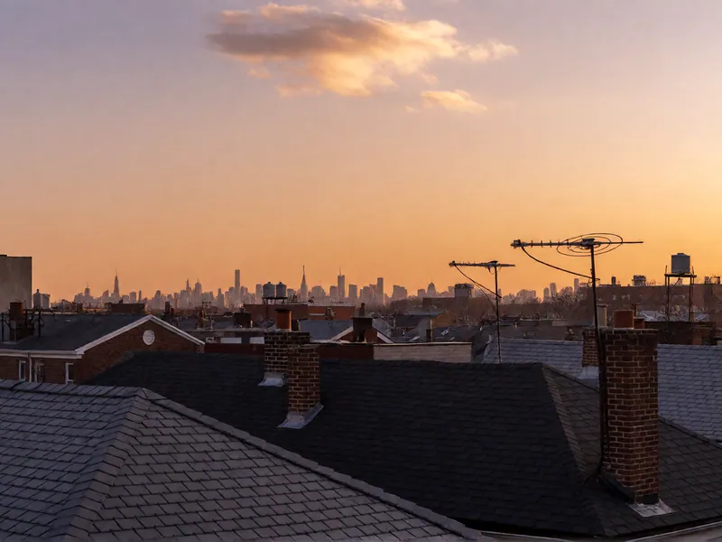 The roofline to the west — the loft's own aspect, and its best light